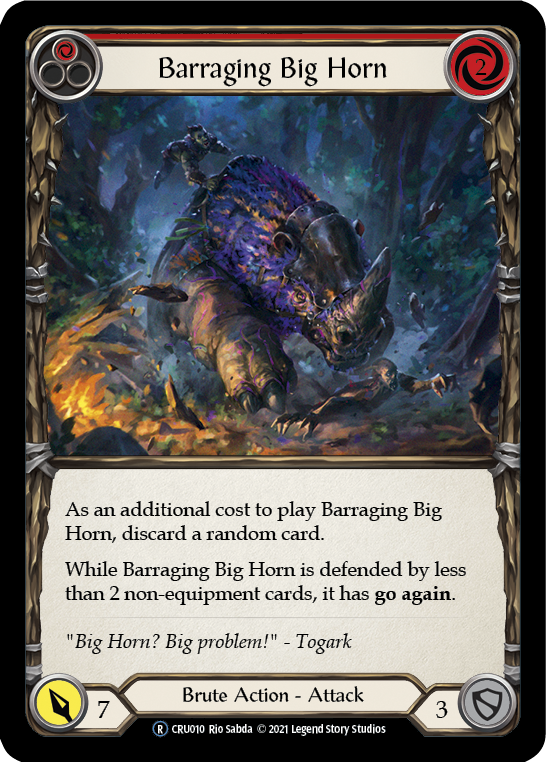Barraging Big Horn (Red) [U-CRU010-RF] Unlimited Rainbow Foil | Good Games Cannington