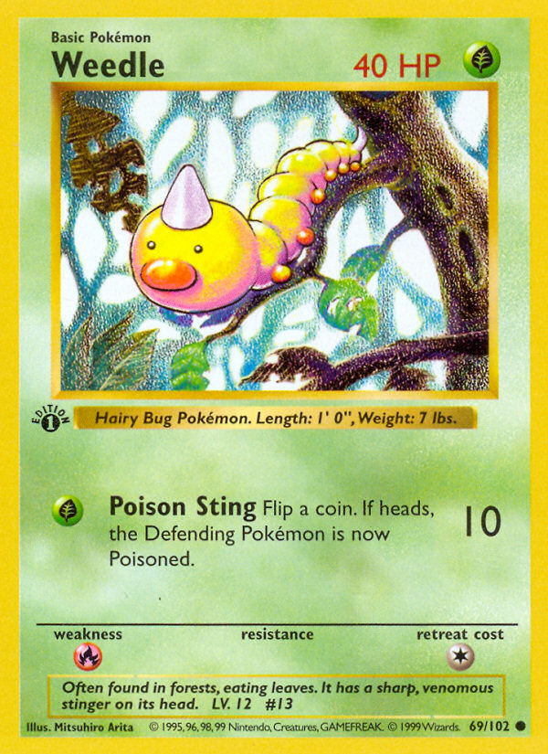 Weedle (69/102) (Shadowless) [Base Set 1st Edition] | Good Games Cannington