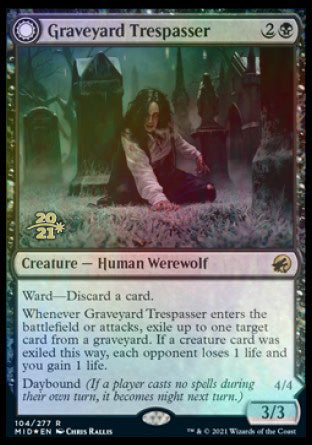 Graveyard Trespasser // Graveyard Glutton [Innistrad: Midnight Hunt Prerelease Promos] | Good Games Cannington