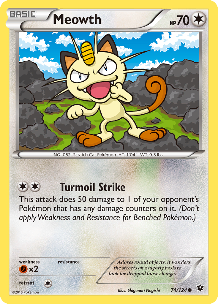 Meowth (74/124) [XY: Fates Collide] | Good Games Cannington