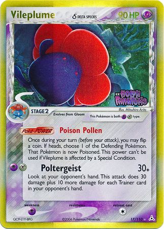 Vileplume (17/110) (Delta Species) (Stamped) [EX: Holon Phantoms] | Good Games Cannington
