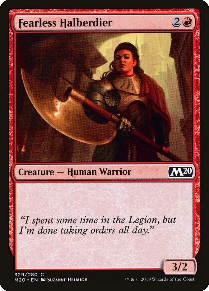 Fearless Halberdier [Core Set 2020] | Good Games Cannington