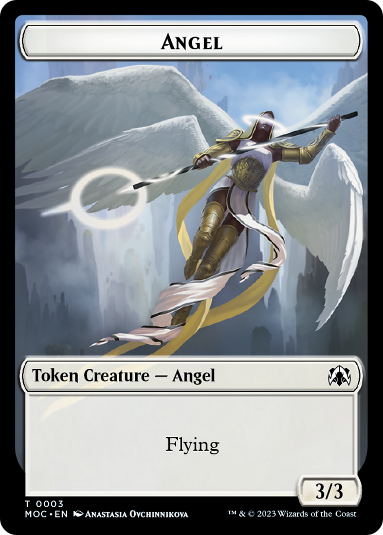 Angel (3) // Demon Double-Sided Token [March of the Machine Commander Tokens] | Good Games Cannington