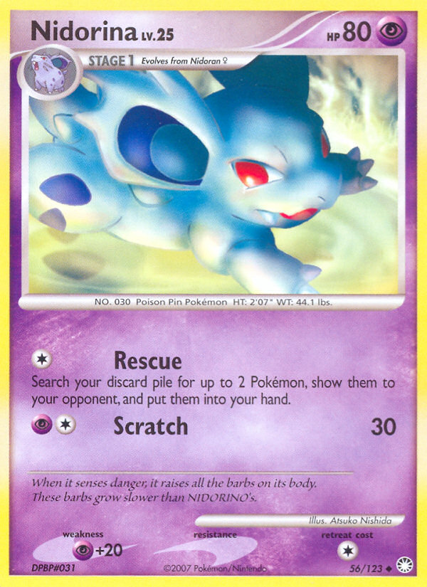 Nidorina (56/123) [Diamond & Pearl: Mysterious Treasures] | Good Games Cannington