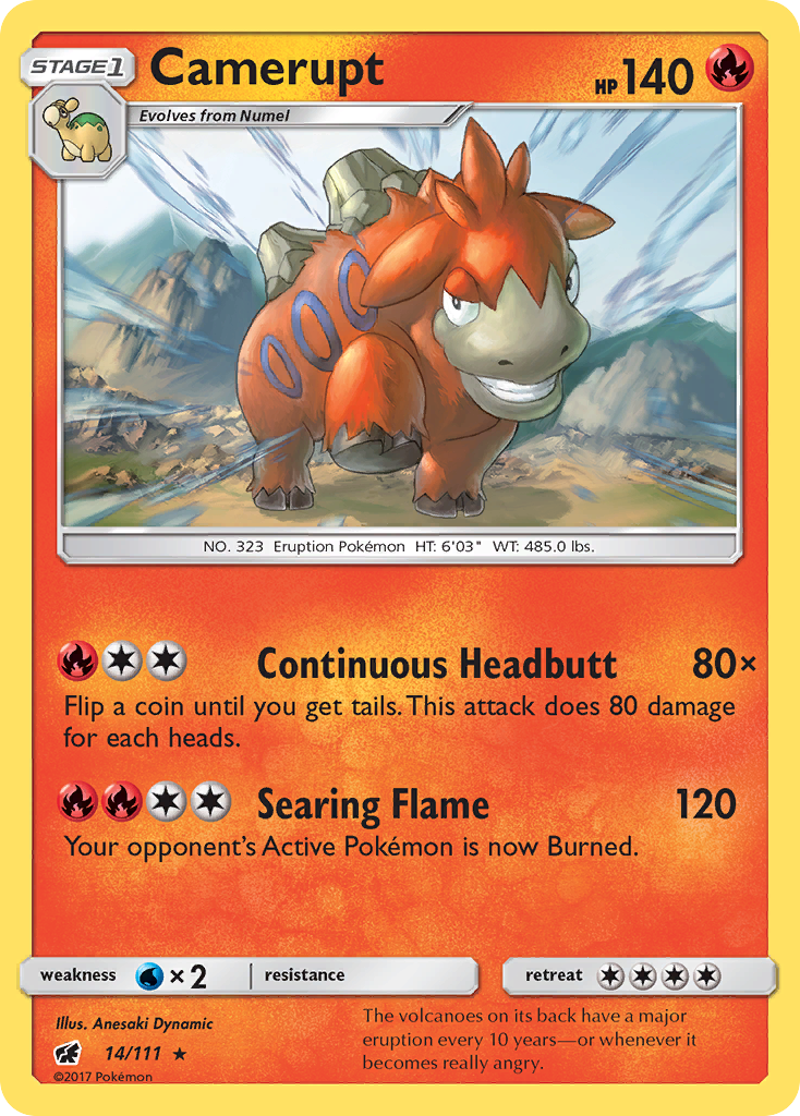 Camerupt (14/111) [Sun & Moon: Crimson Invasion] | Good Games Cannington