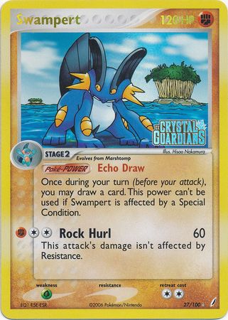 Swampert (27/100) (Stamped) [EX: Crystal Guardians] | Good Games Cannington