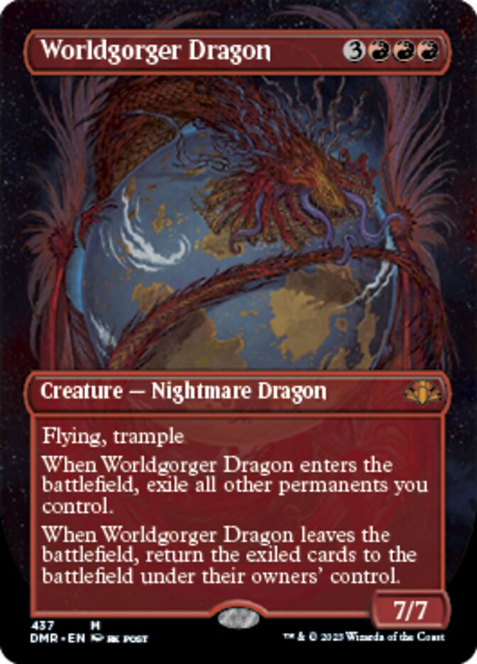 Worldgorger Dragon (Borderless Alternate Art) [Dominaria Remastered] | Good Games Cannington