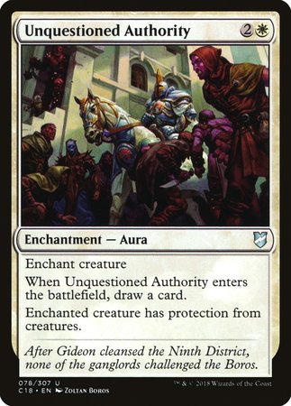 Unquestioned Authority [Commander 2018] | Good Games Cannington