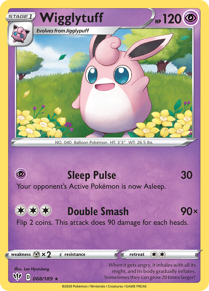 Wigglytuff (068/189) [Sword & Shield: Darkness Ablaze] | Good Games Cannington