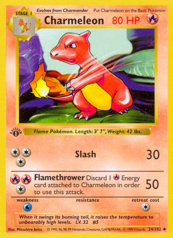 Charmeleon (24/102) (Shadowless) [Base Set 1st Edition] | Good Games Cannington