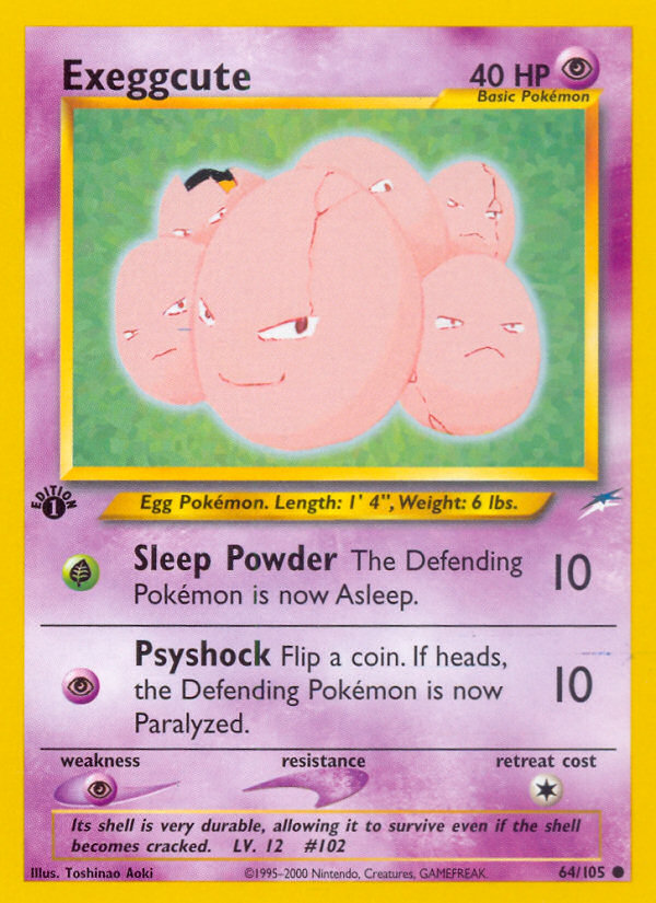 Exeggcute (64/105) [Neo Destiny 1st Edition] | Good Games Cannington