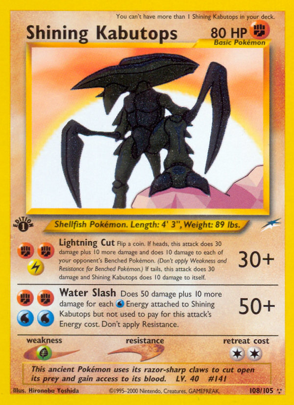 Shining Kabutops (108/105) [Neo Destiny 1st Edition] | Good Games Cannington