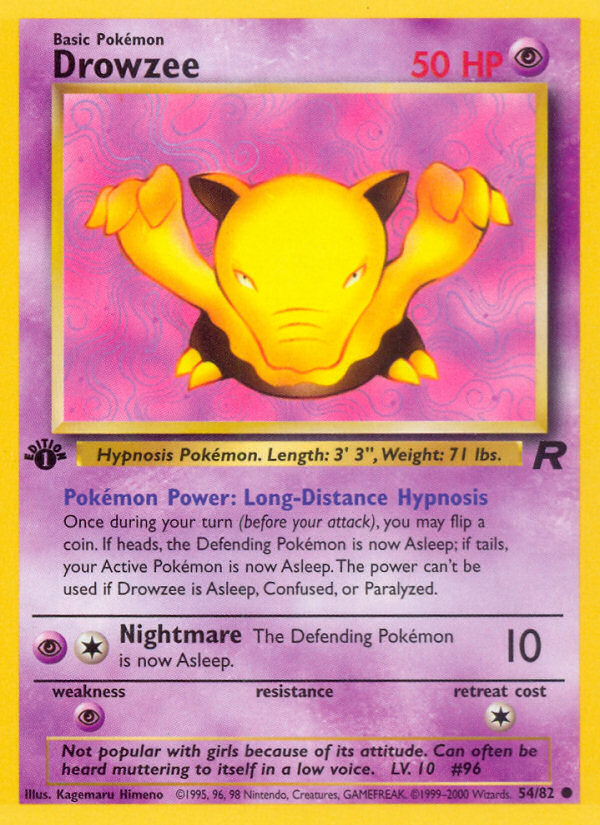 Drowzee (54/82) [Team Rocket 1st Edition] | Good Games Cannington