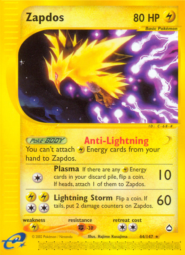 Zapdos (44/147) [Aquapolis] | Good Games Cannington