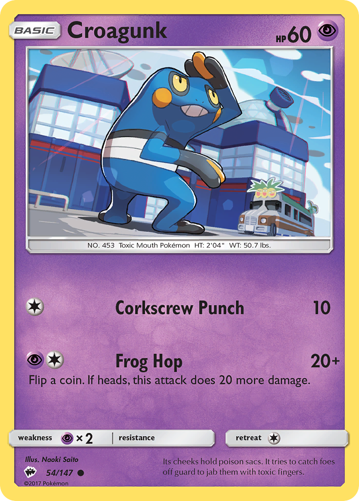Croagunk (54/147) [Sun & Moon: Burning Shadows] | Good Games Cannington