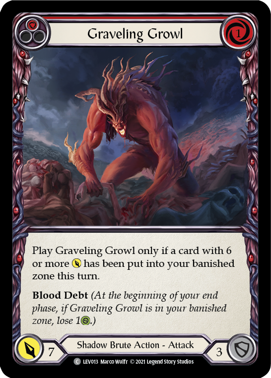 Graveling Growl (Red) [LEV013] (Monarch Levia Blitz Deck) | Good Games Cannington