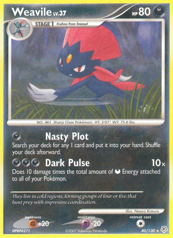 Weavile (40/130) [Diamond & Pearl: Base Set] | Good Games Cannington