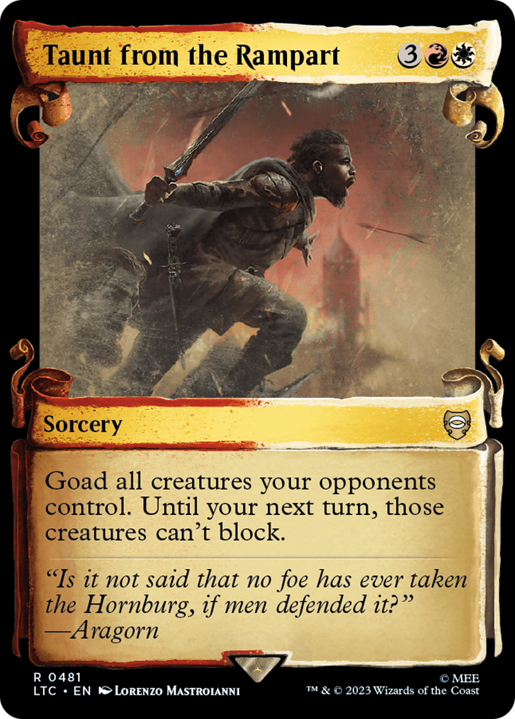 Taunt from the Rampart [The Lord of the Rings: Tales of Middle-Earth Commander Showcase Scrolls] | Good Games Cannington