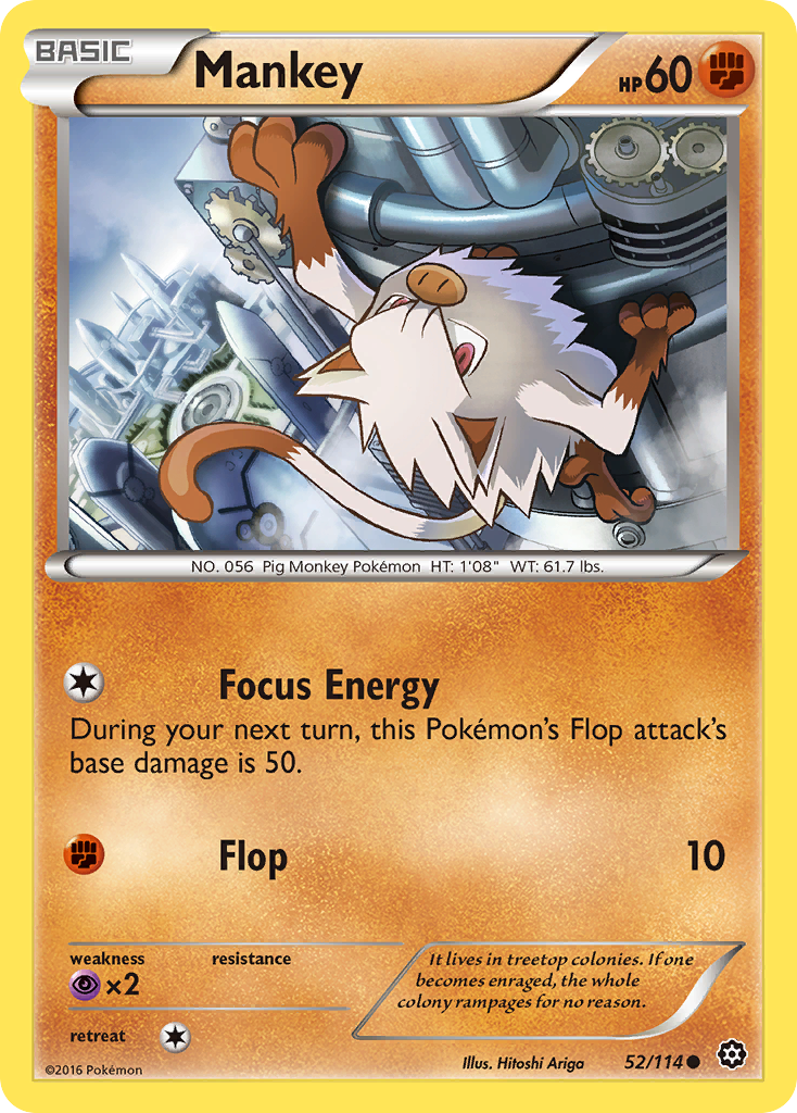 Mankey (52/114) [XY: Steam Siege] | Good Games Cannington