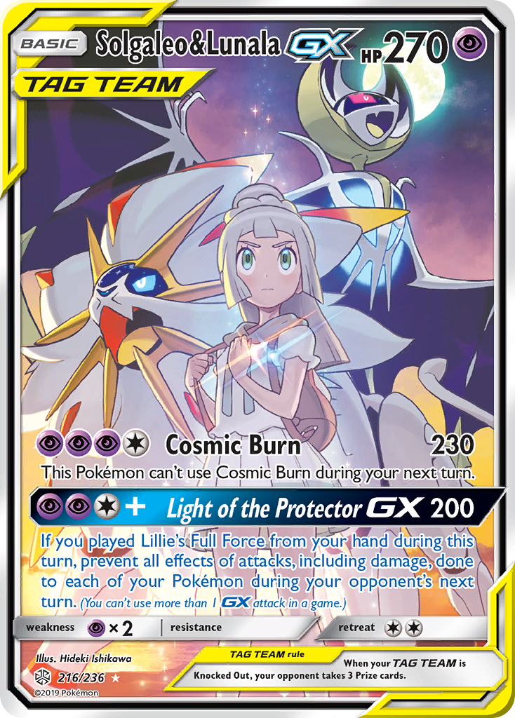 Solgaleo & Lunala GX (216/236) [Sun & Moon: Cosmic Eclipse] | Good Games Cannington