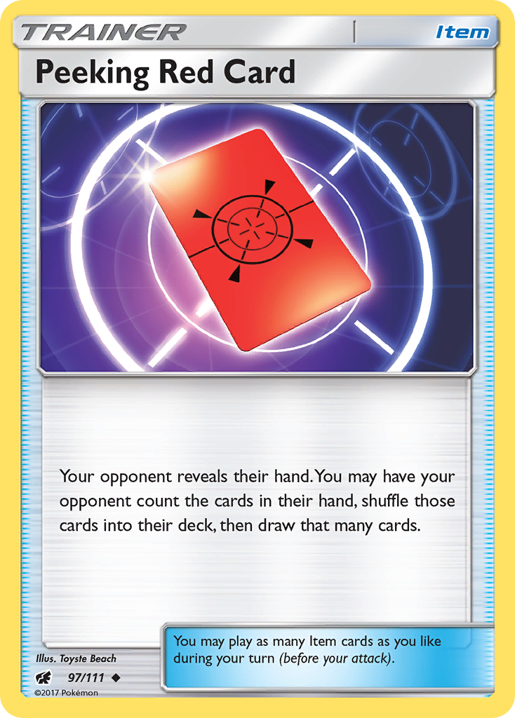 Peeking Red Card (97/111) [Sun & Moon: Crimson Invasion] | Good Games Cannington