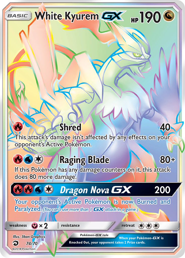 White Kyurem GX (74/70) [Sun & Moon: Dragon Majesty] | Good Games Cannington