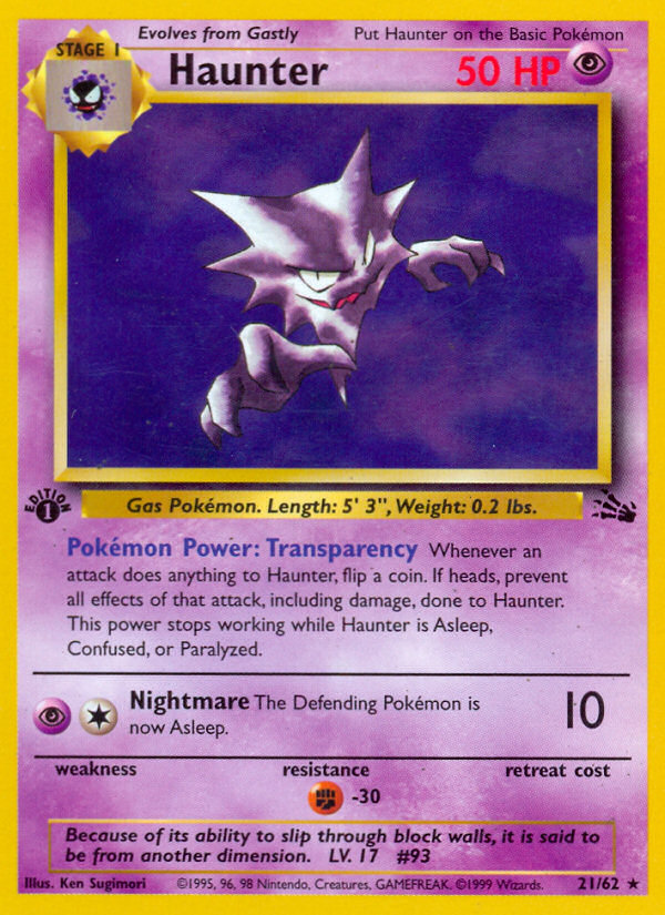 Haunter (21/62) [Fossil 1st Edition] | Good Games Cannington