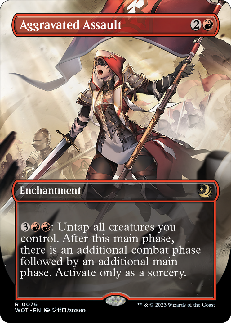 Aggravated Assault (Anime Borderless) [Wilds of Eldraine: Enchanting Tales] | Good Games Cannington