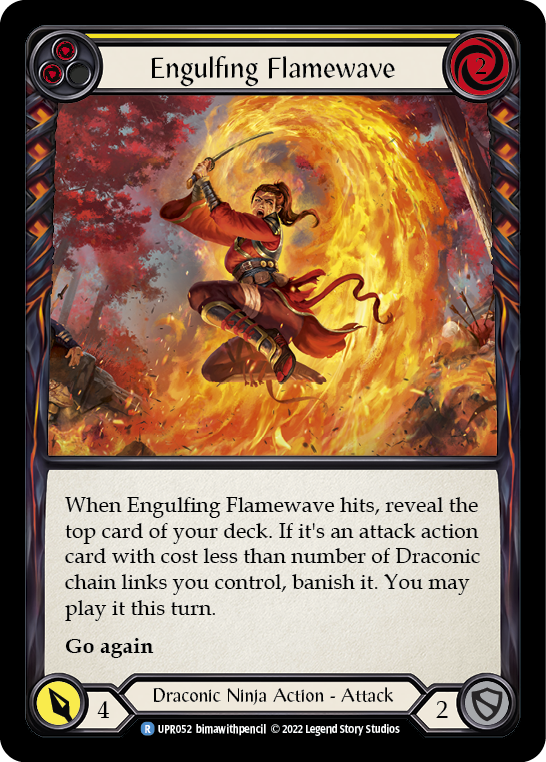 Engulfing Flamewave (Yellow) [UPR052] (Uprising)  Rainbow Foil | Good Games Cannington