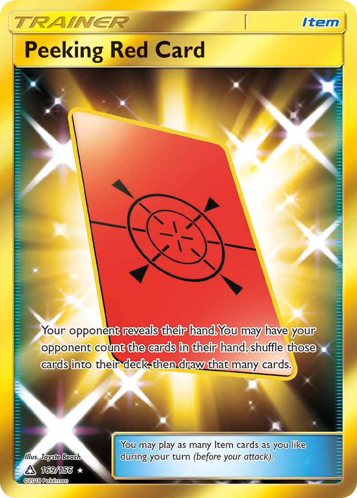 Peeking Red Card (169/156) [Sun & Moon: Ultra Prism] | Good Games Cannington