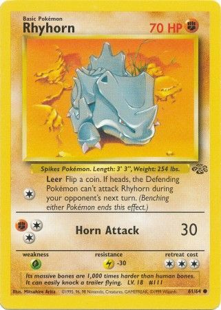 Rhyhorn (61/64) [Jungle Unlimited] | Good Games Cannington