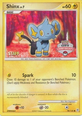 Shinx (98/130) (Staff City Championships Promo) [Nintendo: Black Star Promos] | Good Games Cannington