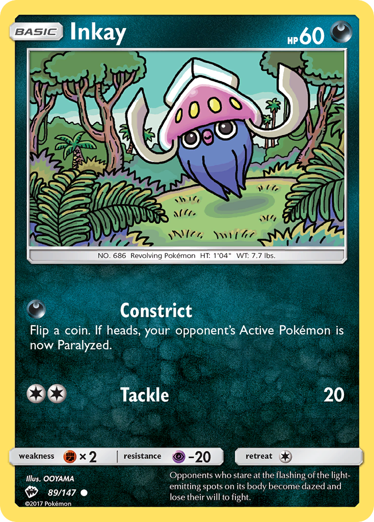 Inkay (89/147) [Sun & Moon: Burning Shadows] | Good Games Cannington