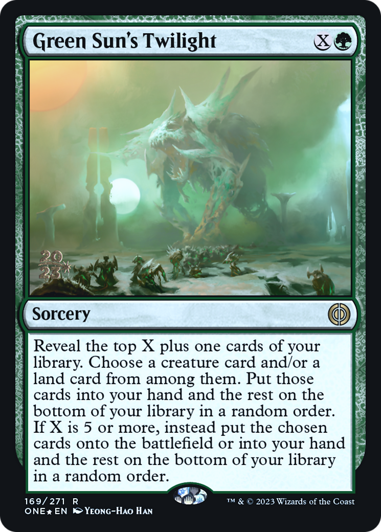 Green Sun's Twilight [Phyrexia: All Will Be One Prerelease Promos] | Good Games Cannington