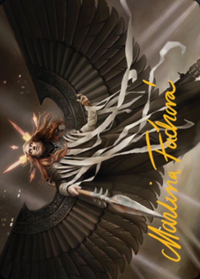 Angel of Suffering Art Card (Gold-Stamped Signature) [Streets of New Capenna Art Series] | Good Games Cannington