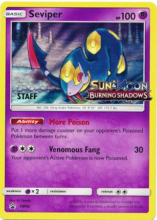 Seviper (SM46) (Staff Prerelease Promo) [Sun & Moon: Black Star Promos] | Good Games Cannington