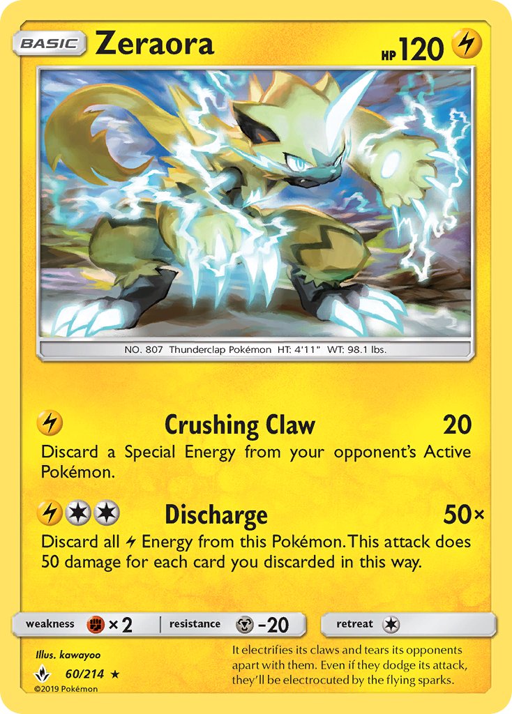 Zeraora (60/214) (Cracked Ice Holo) (Theme Deck Exclusive) [Sun & Moon: Unbroken Bonds] | Good Games Cannington