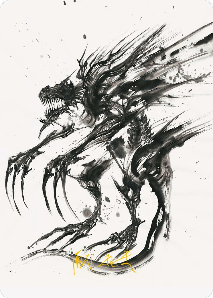 Phyrexian Obliterator Art Card (Gold-Stamped Signature) [Phyrexia: All Will Be One Art Series] | Good Games Cannington