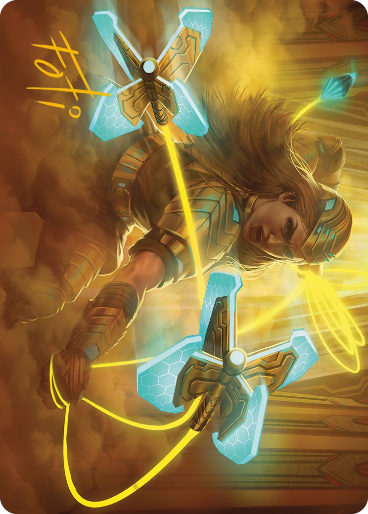 Bladehold War-Whip Art Card (Gold-Stamped Signature) [Phyrexia: All Will Be One Art Series] | Good Games Cannington