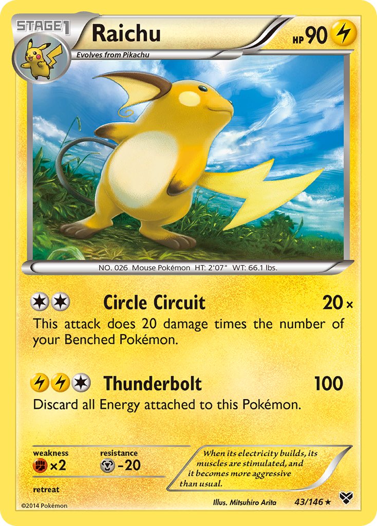 Raichu (43/146) (Battle Arena Deck Exclusive) (Theme Deck Exclusive) [XY: Base Set] | Good Games Cannington