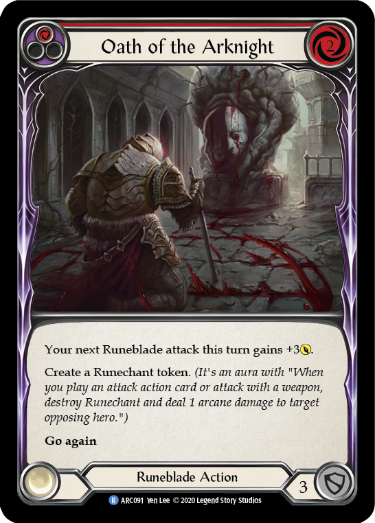 Oath of the Arknight (Red) [U-ARC091] Unlimited Rainbow Foil | Good Games Cannington