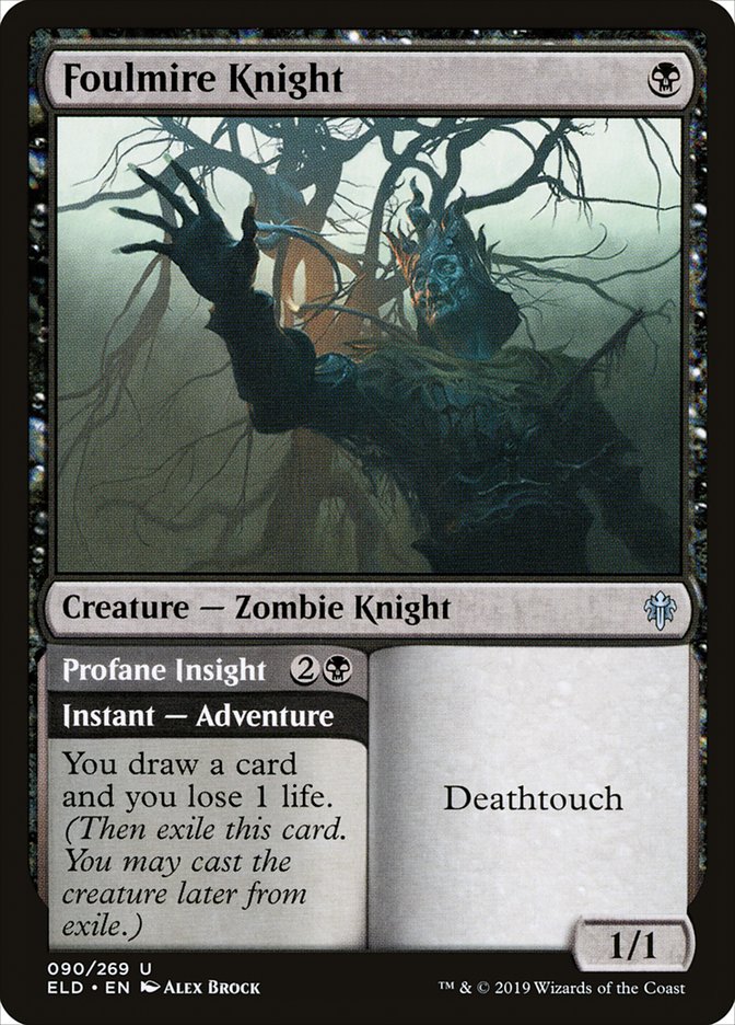 Foulmire Knight // Profane Insight [Throne of Eldraine] | Good Games Cannington