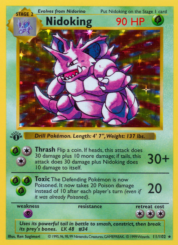 Nidoking (11/102) (Shadowless) [Base Set 1st Edition] | Good Games Cannington