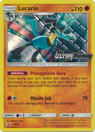 Lucario (SM95) (Staff Prerelease Promo) [Sun & Moon: Black Star Promos] | Good Games Cannington
