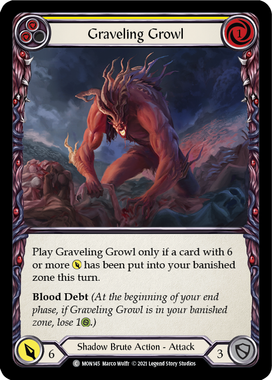Graveling Growl (Yellow) [MON145-RF] 1st Edition Rainbow Foil | Good Games Cannington