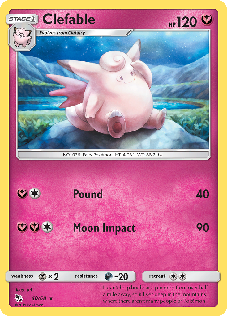 Clefable (40/68) [Sun & Moon: Hidden Fates] | Good Games Cannington