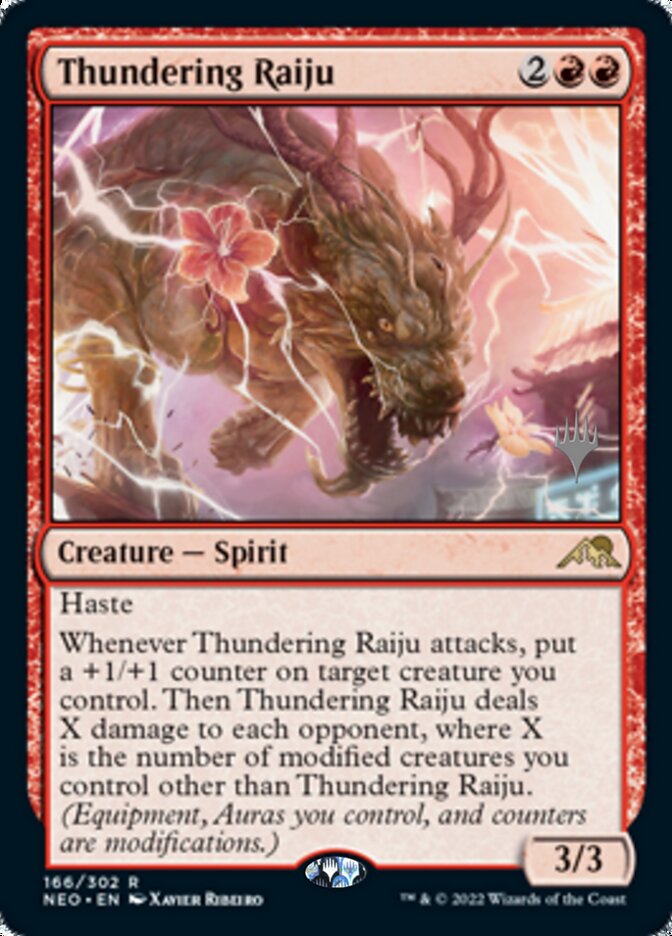 Thundering Raiju (Promo Pack) [Kamigawa: Neon Dynasty Promos] | Good Games Cannington
