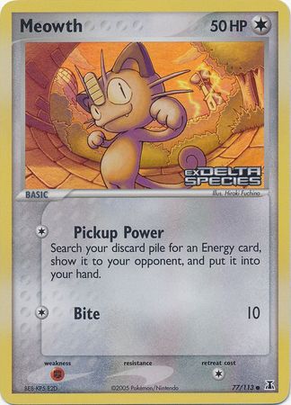 Meowth (77/113) (Stamped) [EX: Delta Species] | Good Games Cannington