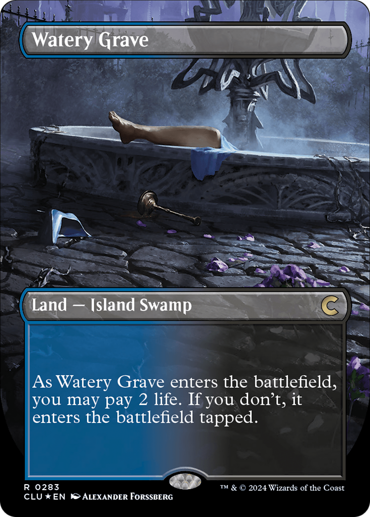 Watery Grave (Borderless) [Ravnica: Clue Edition] | Good Games Cannington