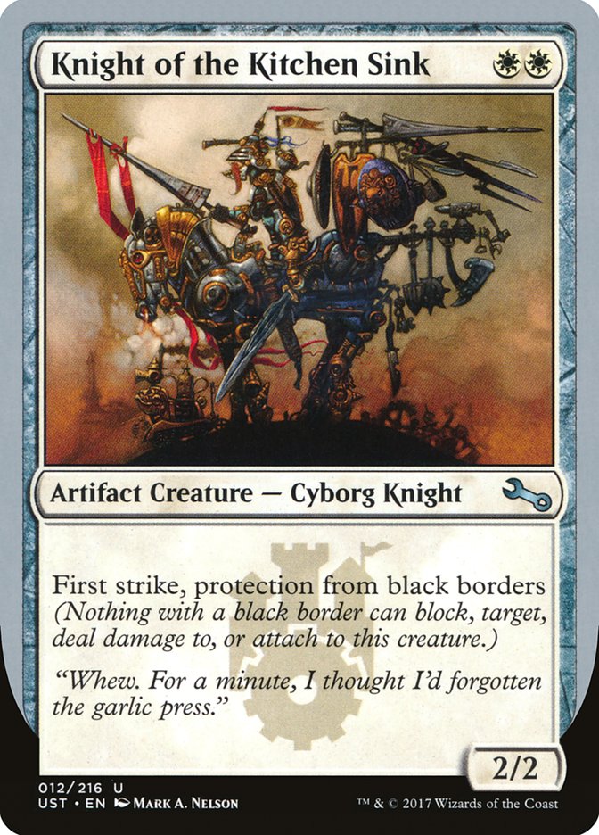Knight of the Kitchen Sink ("protection from black border") [Unstable] | Good Games Cannington